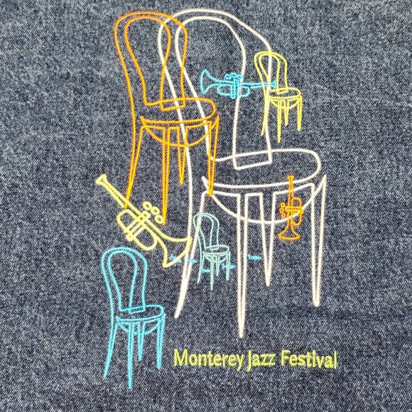 Vintage Monterey Jazz Festival Denim Jacket XL Embroidered Paradise Point - Picture 3 of 10